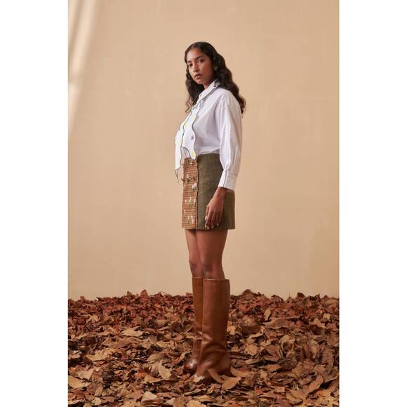 NEW CELIA B bonheur mini skirt in brown - Picture 4 of 7